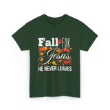 Fall For Jesus Christian T-Shirt - Forest Green