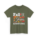 Fall For Jesus Christian T-Shirt - Military Green