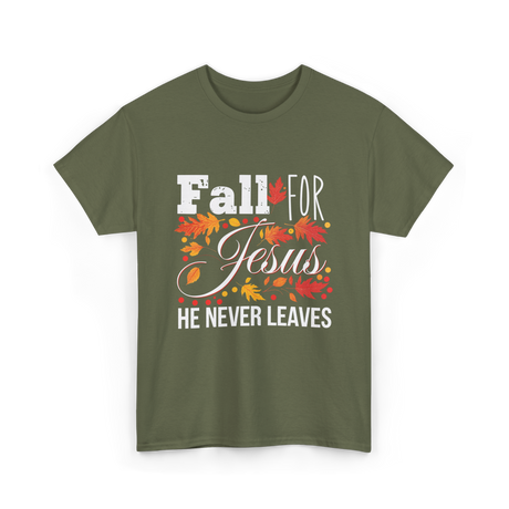 Fall For Jesus Christian T-Shirt - Military Green