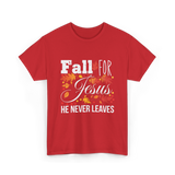 Fall For Jesus Christian T-Shirt - Red