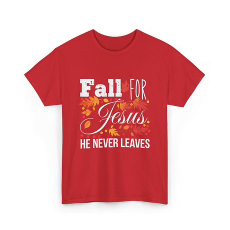 Fall For Jesus Christian T-Shirt - Red