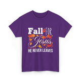 Fall For Jesus Christian T-Shirt - Purple