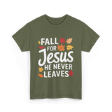 Fall for Jesus Faith T-Shirt - Military Green