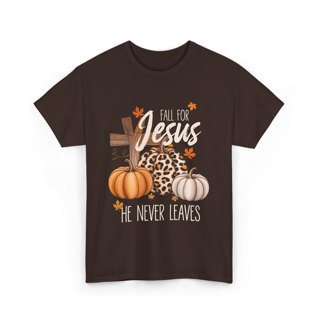 Fall For Jesus Faith T-Shirt - Dark Chocolate