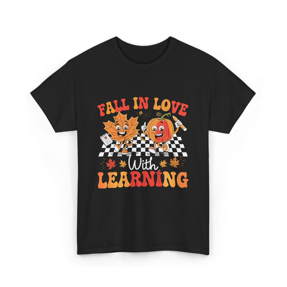 Fall In Love Learning Autumn T-Shirt - Black