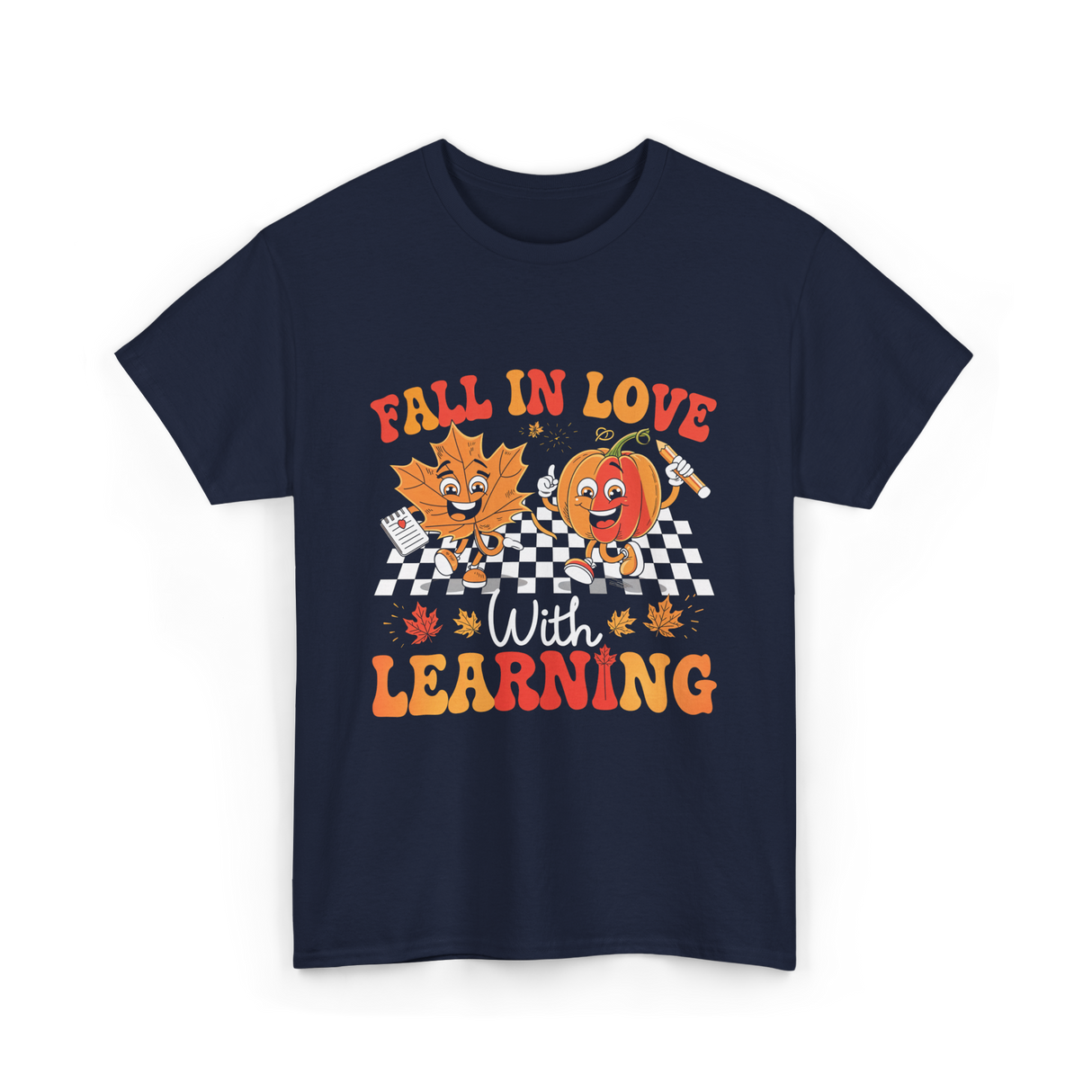 Fall In Love Learning Autumn T-Shirt - Navy