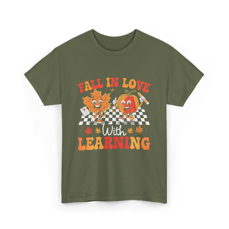 Fall In Love Learning Autumn T-Shirt - Military Green