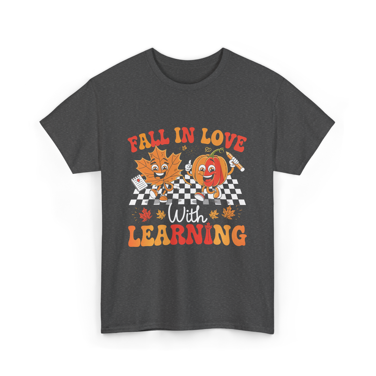 Fall In Love Learning Autumn T-Shirt - Dark Heather