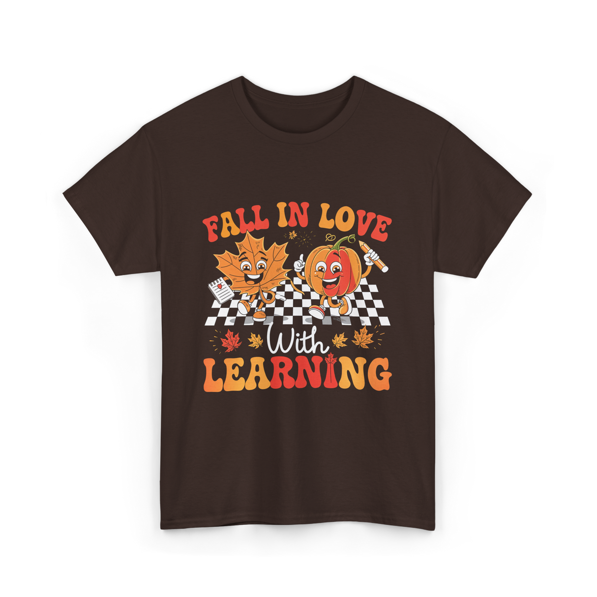 Fall In Love Learning Autumn T-Shirt - Dark Chocolate