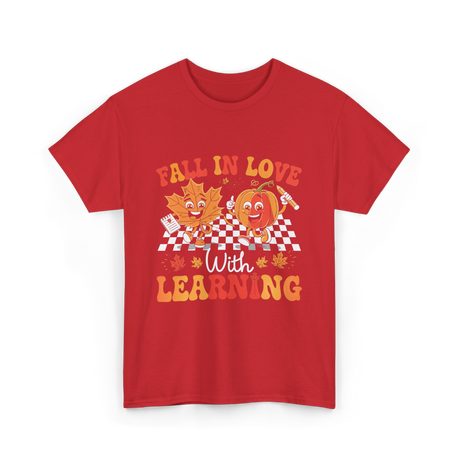 Fall In Love Learning Autumn T-Shirt - Red