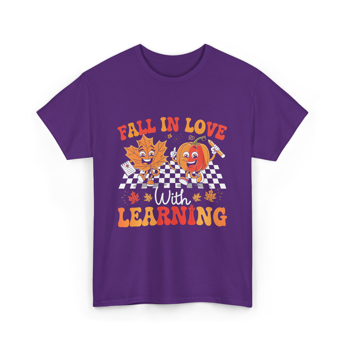 Fall In Love Learning Autumn T-Shirt - Purple