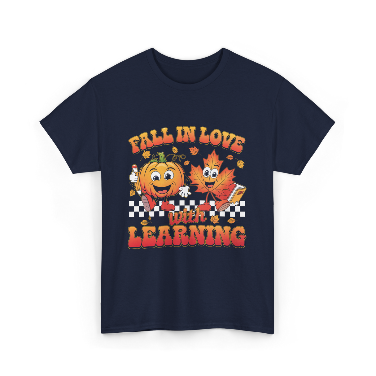 Fall In Love Learning Teacher T-Shirt - Navy