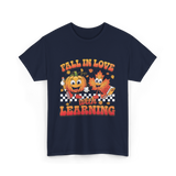 Fall In Love Learning Teacher T-Shirt - Navy