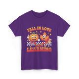 Fall In Love Learning Teacher T-Shirt - Purple