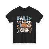 Fall In Love Reading Autumn T-Shirt - Black