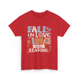 Fall In Love Reading Autumn T-Shirt - Red