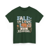 Fall In Love Reading Autumn T-Shirt - Forest Green