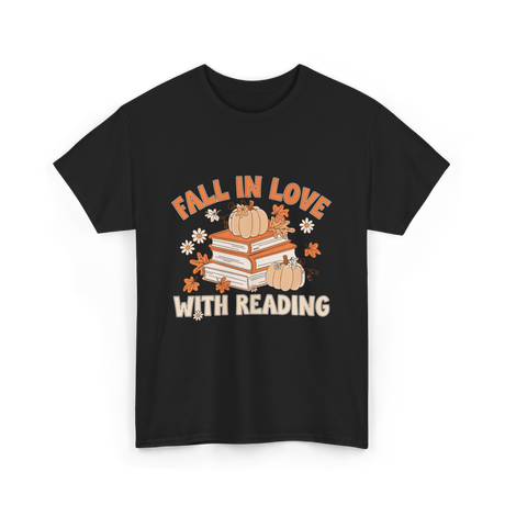 Fall In Love With Reading Books T-Shirt - Black