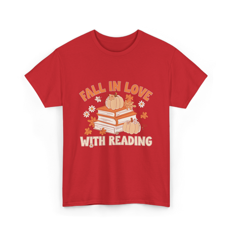 Fall In Love With Reading Books T-Shirt - Red