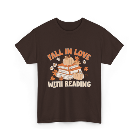 Fall In Love With Reading Books T-Shirt - Dark Chocolate