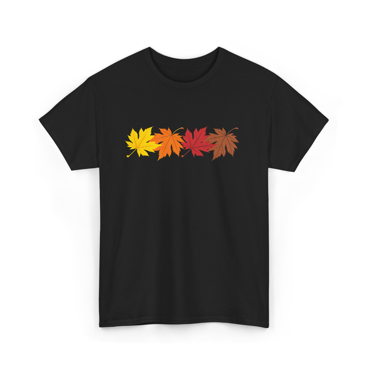 Fall Leaves Autumn Foliage T-Shirt - Black