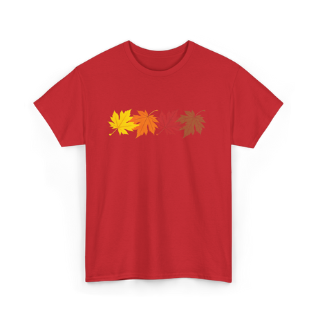 Fall Leaves Autumn Foliage T-Shirt - Red