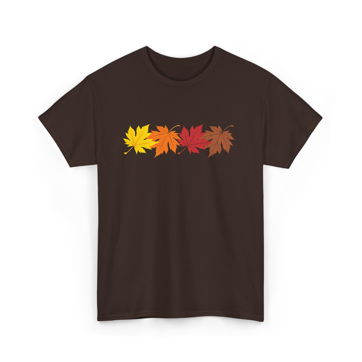 Fall Leaves Autumn Foliage T-Shirt - Dark Chocolate