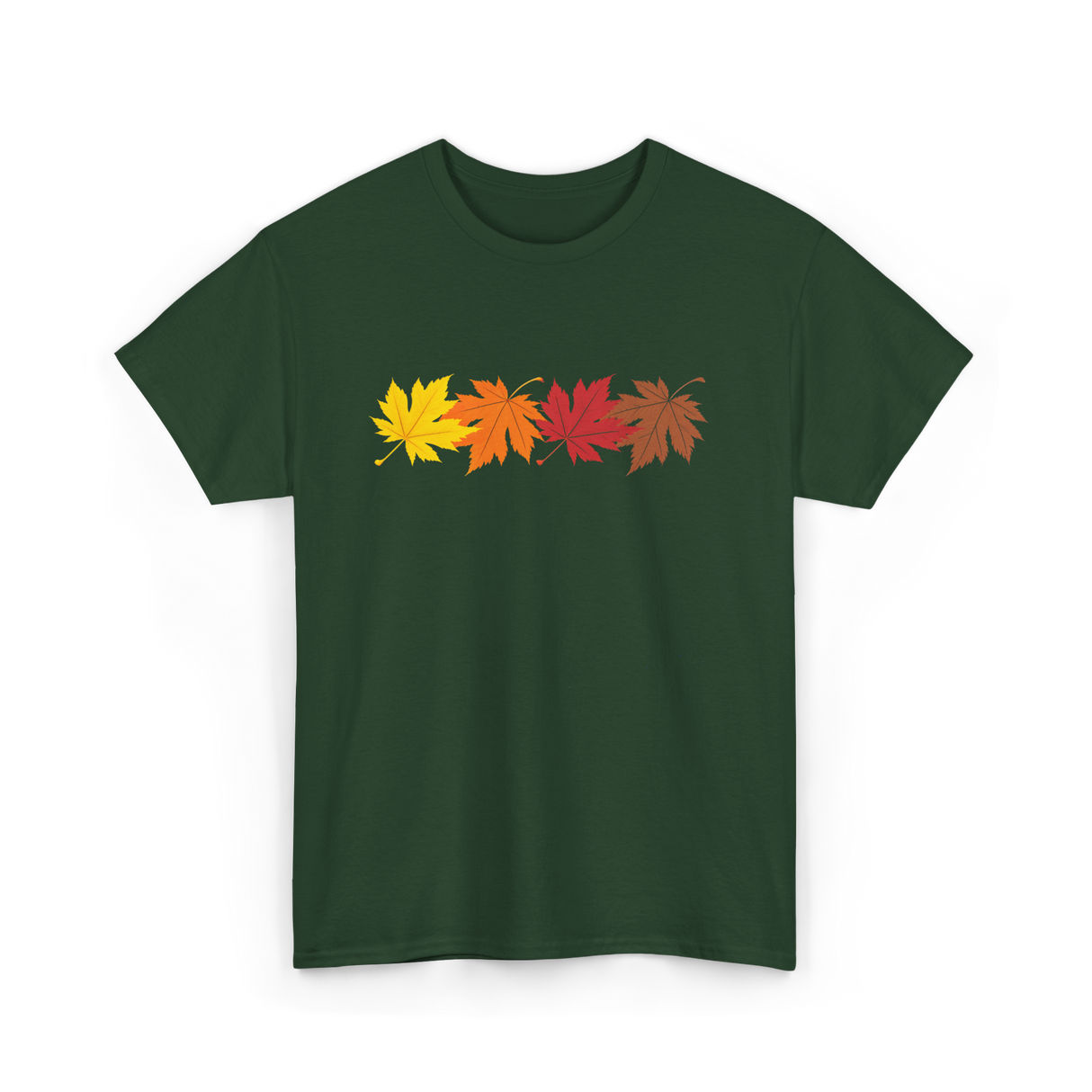 Fall Leaves Autumn Foliage T-Shirt - Forest Green