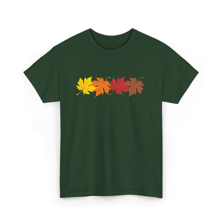 Fall Leaves Autumn Foliage T-Shirt - Forest Green