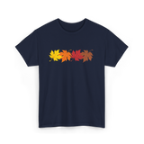 Fall Leaves Autumn Foliage T-Shirt - Navy