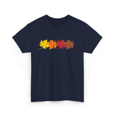 Fall Leaves Autumn Foliage T-Shirt - Navy