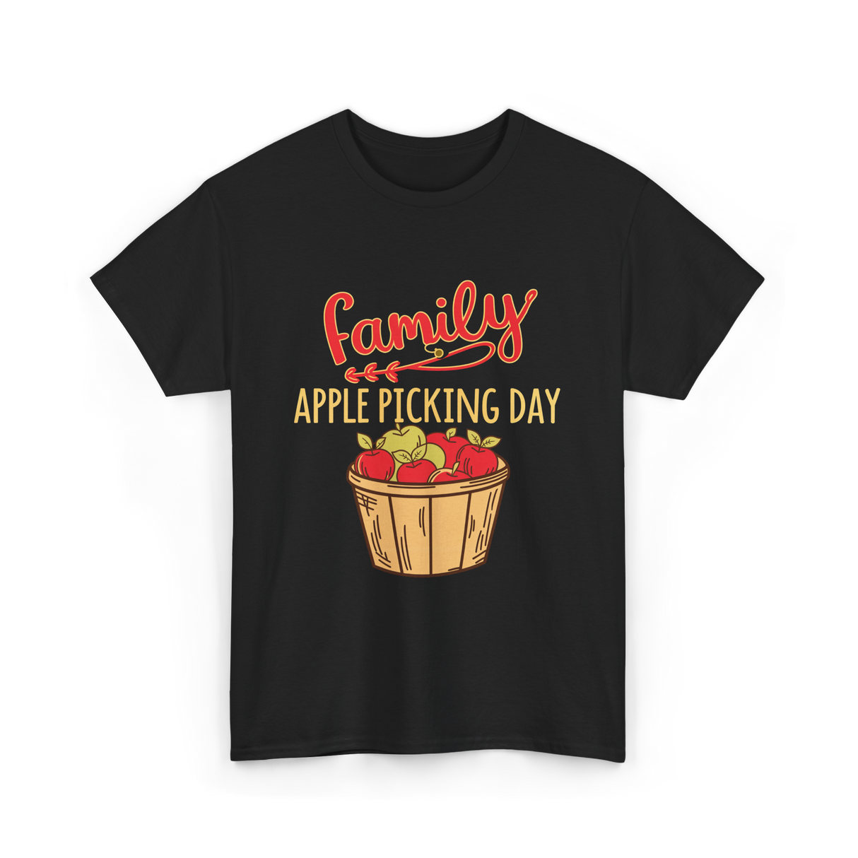 Family Apple Picking Day T-Shirt - Black