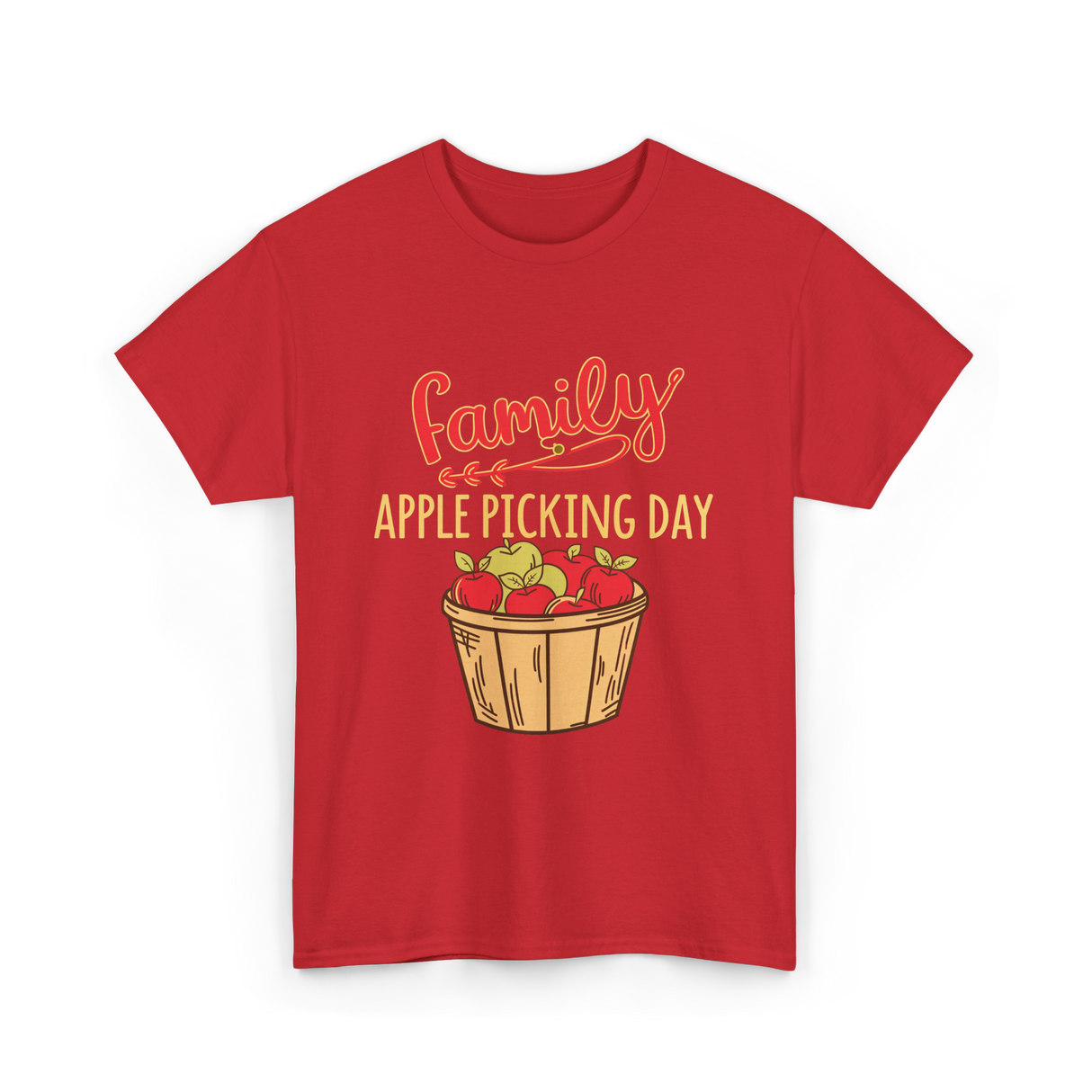 Family Apple Picking Day T-Shirt - Red