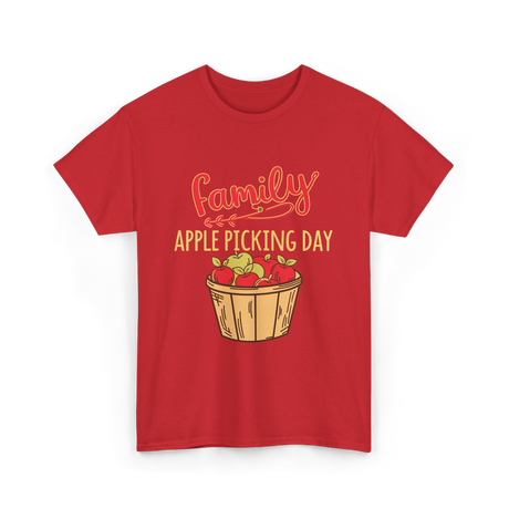 Family Apple Picking Day T-Shirt - Red