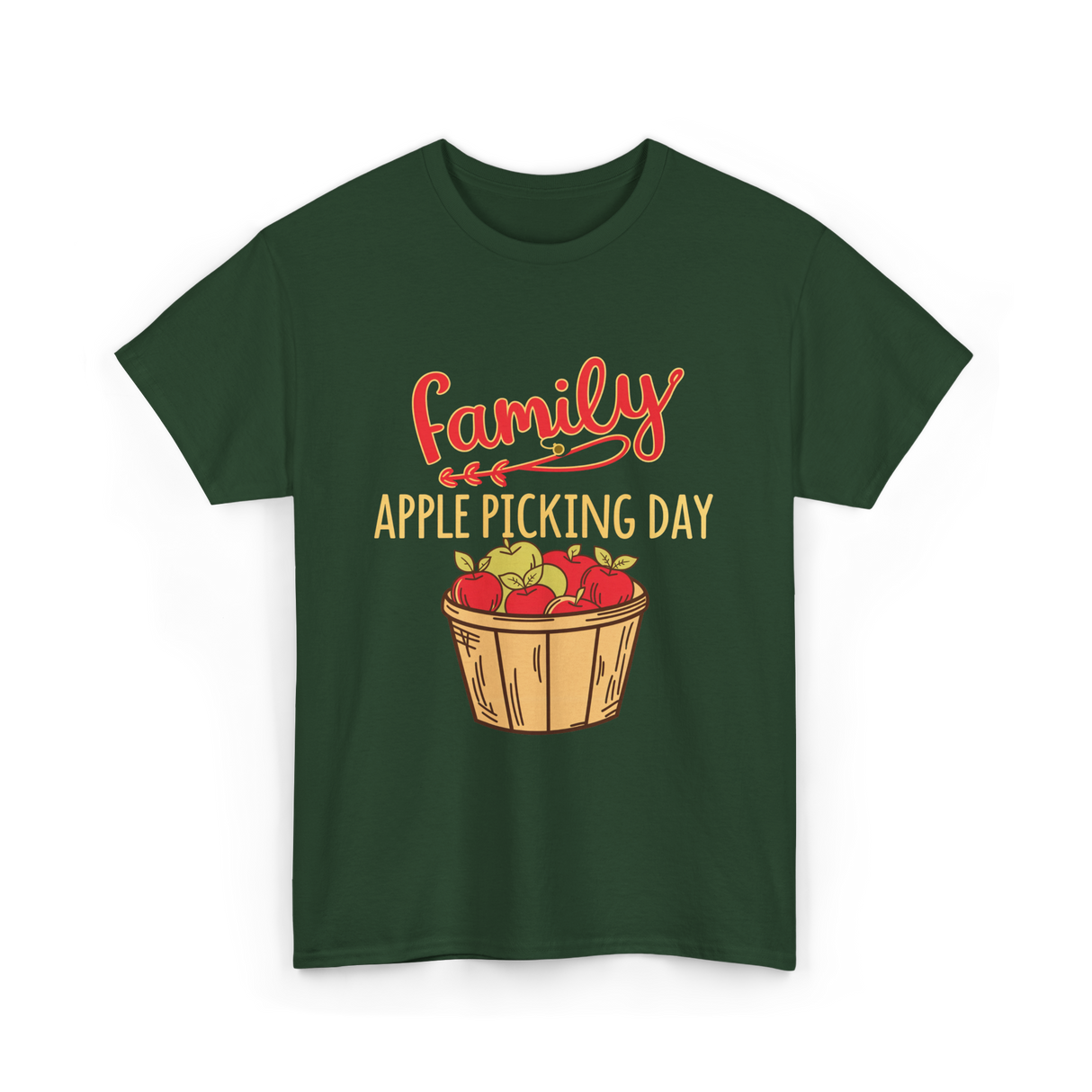 Family Apple Picking Day T-Shirt - Forest Green