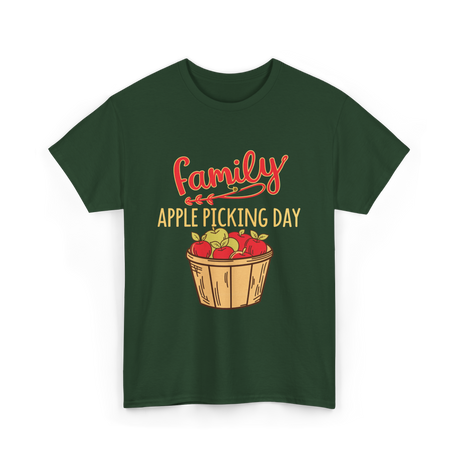 Family Apple Picking Day T-Shirt - Forest Green