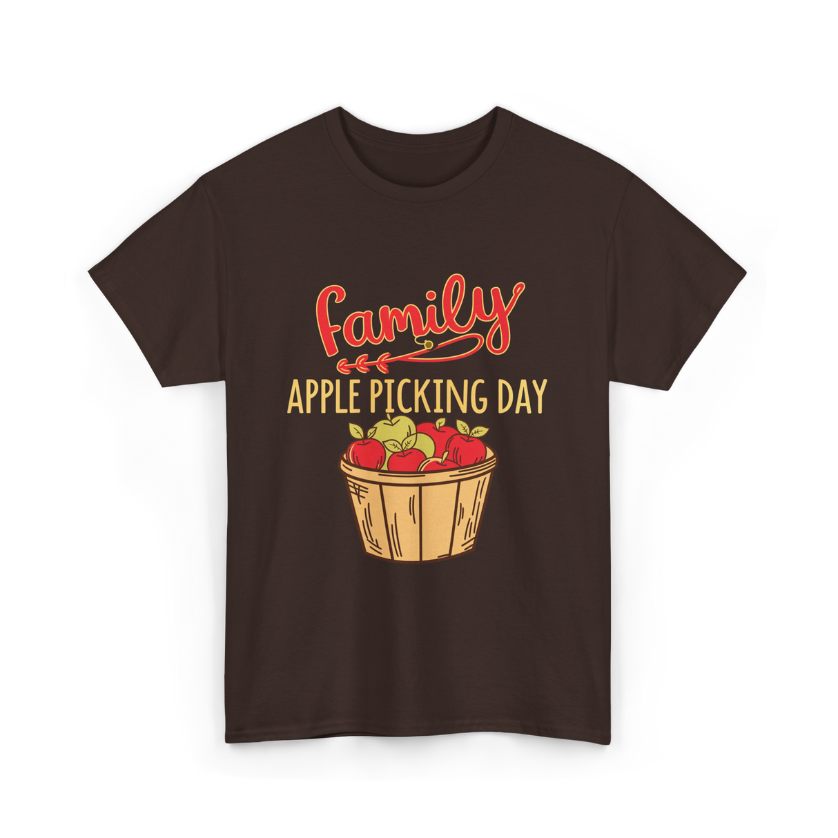 Family Apple Picking Day T-Shirt - Dark Chocolate