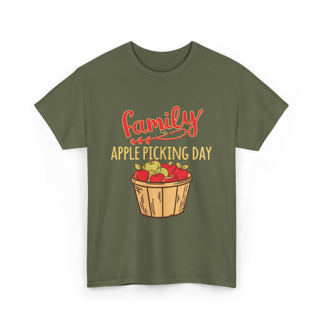 Family Apple Picking Day T-Shirt - Military Green