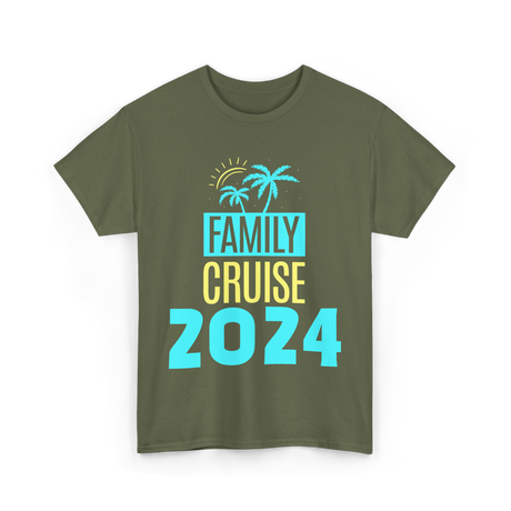 Family Cruise 2024 Travel Vacation T-Shirt - Military Green