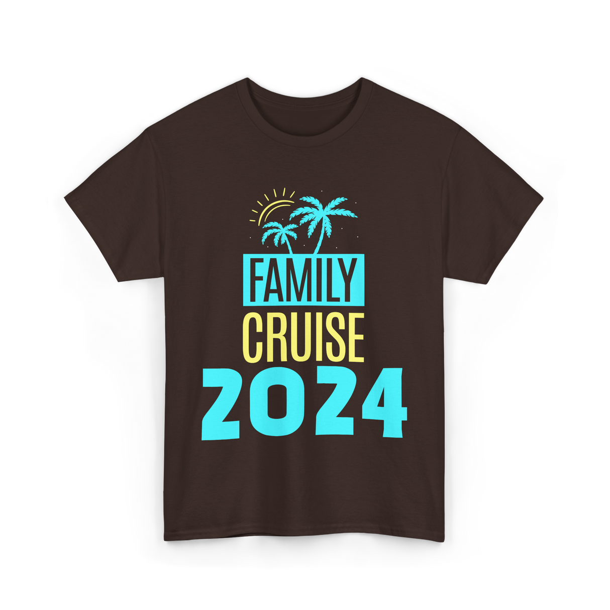 Family Cruise 2024 Travel Vacation T-Shirt - Dark Chocolate