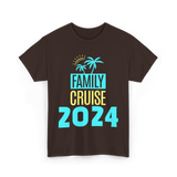 Family Cruise 2024 Travel Vacation T-Shirt - Dark Chocolate