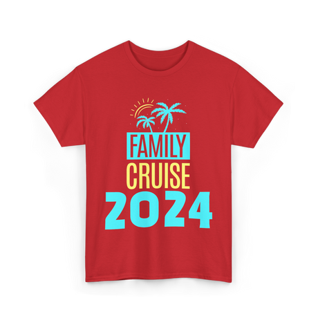 Family Cruise 2024 Travel Vacation T-Shirt - Red