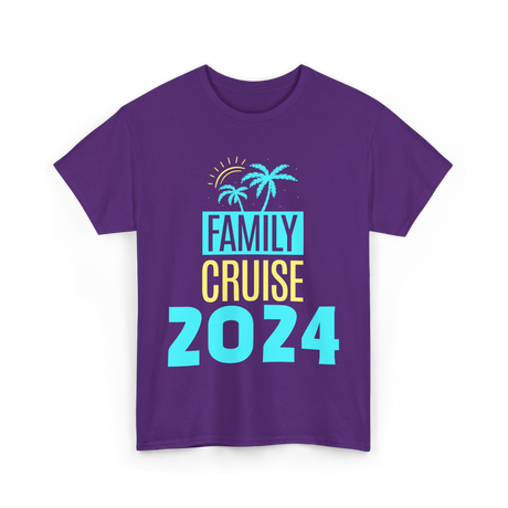 Family Cruise 2024 Travel Vacation T-Shirt - Purple