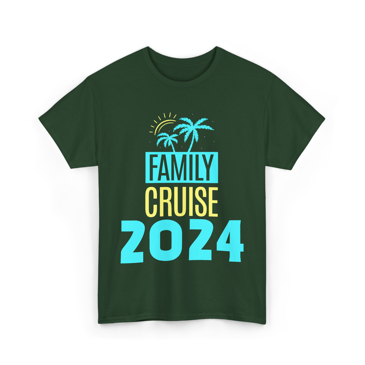 Family Cruise 2024 Travel Vacation T-Shirt - Forest Green