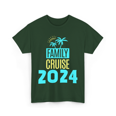 Family Cruise 2024 Travel Vacation T-Shirt - Forest Green