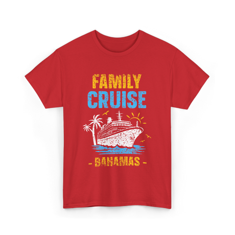 Family Cruise Bahamas Travel T-Shirt - Red