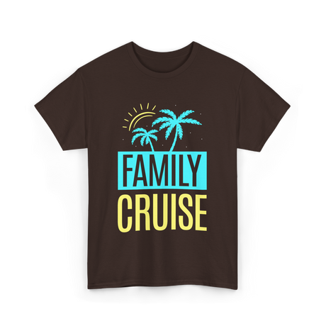 Family Cruise Travel Vacation T-Shirt - Dark Chocolate