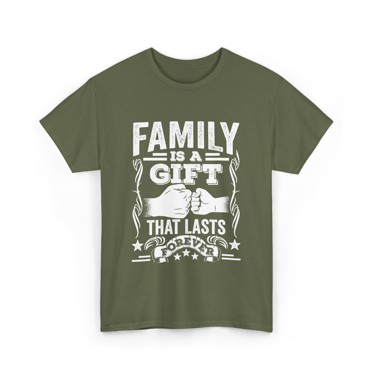 Family Is A Gift Family T-Shirt - Military Green