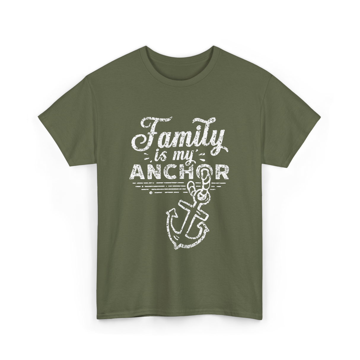 Family is My Anchor Family Reunion T-Shirt - Military Green