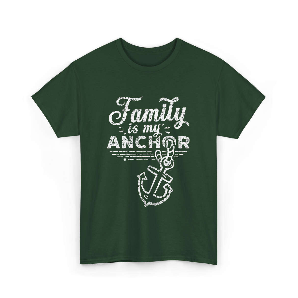 Family is My Anchor Family Reunion T-Shirt - Forest Green